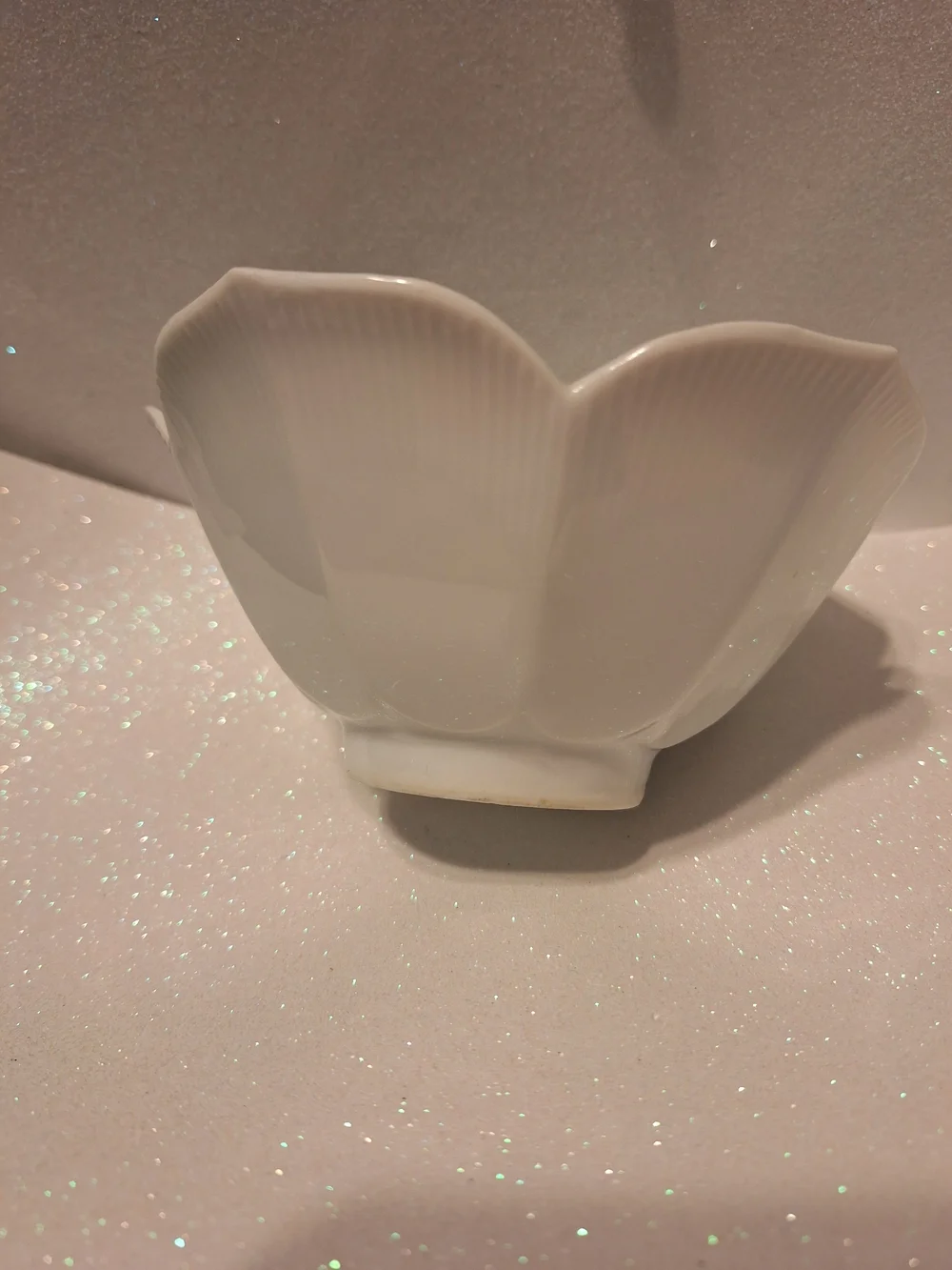 Vintage White Lotus Flower Bowl